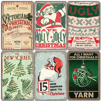 Christmas Vintage Metal Tin Signs Kitchen Essentials