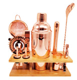 Cocktail Shaker Set Stainless Steel Cocktail Set Wooden Frame 11-piece eprolo