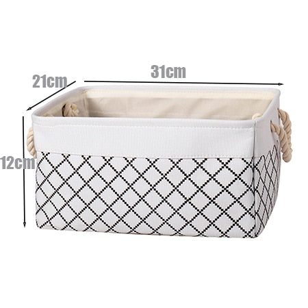 Cotton Linen Folding Storage Basket Kitchen Essentials