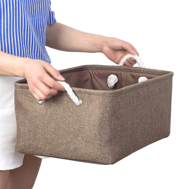 Cotton Linen Folding Storage Basket Kitchen Essentials