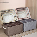 Cotton Linen Folding Storage Basket Kitchen Essentials