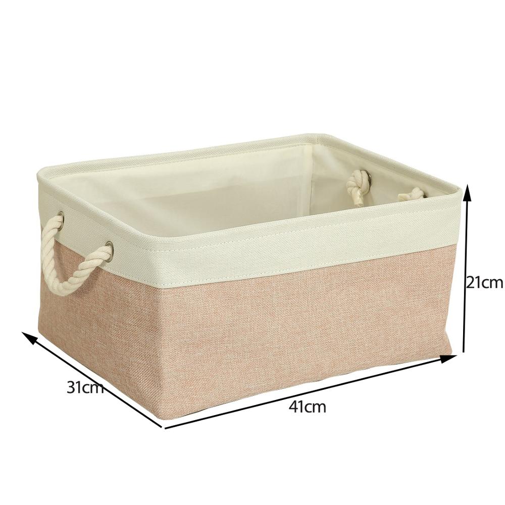 Cotton Linen Folding Storage Basket Kitchen Essentials