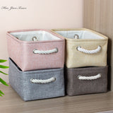 Cotton Linen Folding Storage Basket Kitchen Essentials