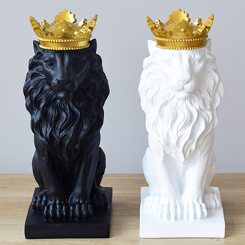 Crowned Lion Sculpture Statue, Figurine Kitchen Essentials