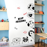 Cute Cartoon Animals Wall Stickers Door Stickers for Kids Room Kitchen Essentials