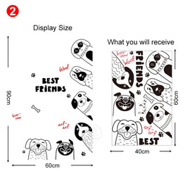 Cute Cartoon Animals Wall Stickers Door Stickers for Kids Room Kitchen Essentials
