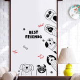 Cute Cartoon Animals Wall Stickers Door Stickers for Kids Room Kitchen Essentials