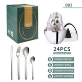 Cutlery Set Knife And Fork 24-Piece Egg-Shaped Western Food Set eprolo