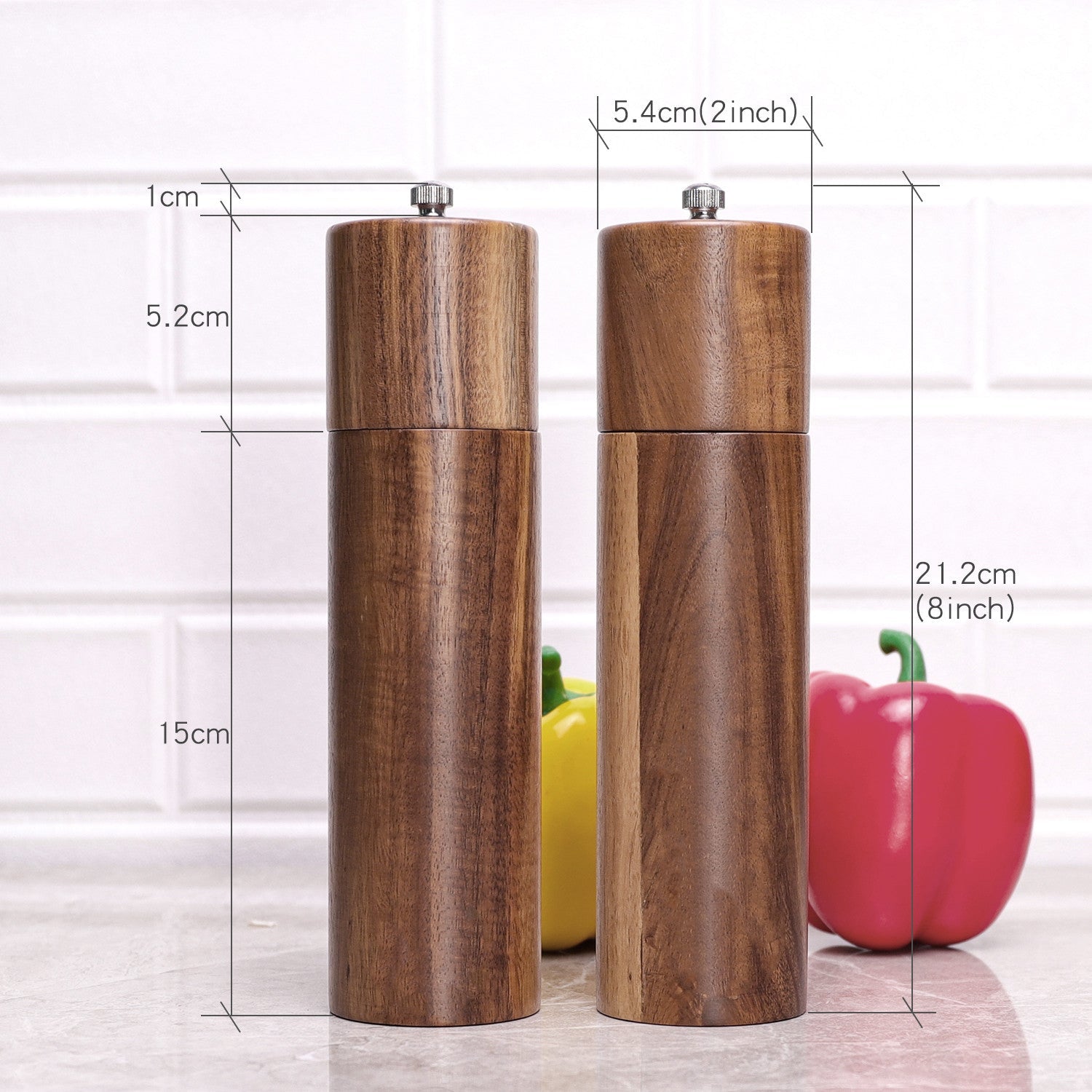 Cylindrical Wooden Pepper Mill eprolo