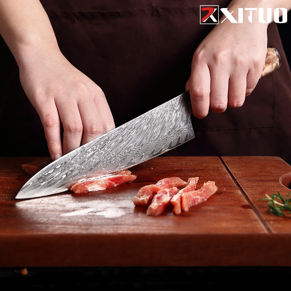 Damascus Steel Japanese Chef Knife Kitchen Essentials