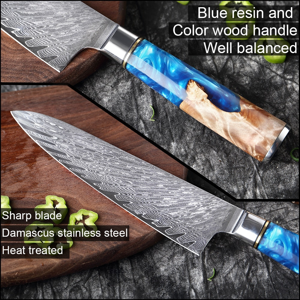 Damascus Steel Japanese Chef Knife Kitchen Essentials