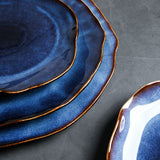 Deep Blue Ceramic Plates Kitchen Essentials