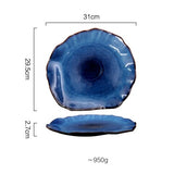 Deep Blue Ceramic Plates Kitchen Essentials