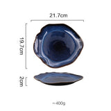 Deep Blue Ceramic Plates Kitchen Essentials