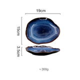 Deep Blue Ceramic Plates Kitchen Essentials