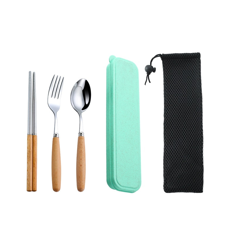 Dinnerware Set Flatware Stainless Steel Portable Cutlery Sets Kitchen Essentials