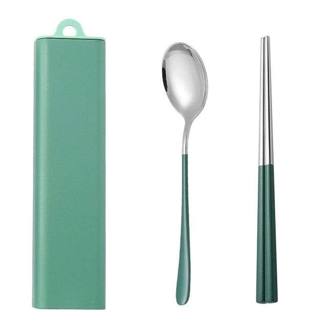 Dinnerware Set Flatware Stainless Steel Portable Cutlery Sets Kitchen Essentials