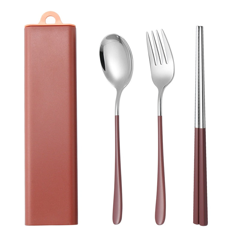 Dinnerware Set Flatware Stainless Steel Portable Cutlery Sets Kitchen Essentials