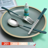 Dinnerware Set Flatware Stainless Steel Portable Cutlery Sets Kitchen Essentials