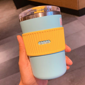 Double Stainless Steel Thermos Tea & Coffee Mug with Non-slip Case Kitchen Essentials