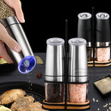 Electric Salt and Pepper Grinders Stainless Steel Kitchen Essentials