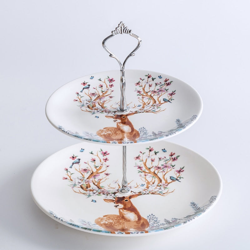 Elk Christmas Plate & Cup Cake Stand Kitchen Essentials