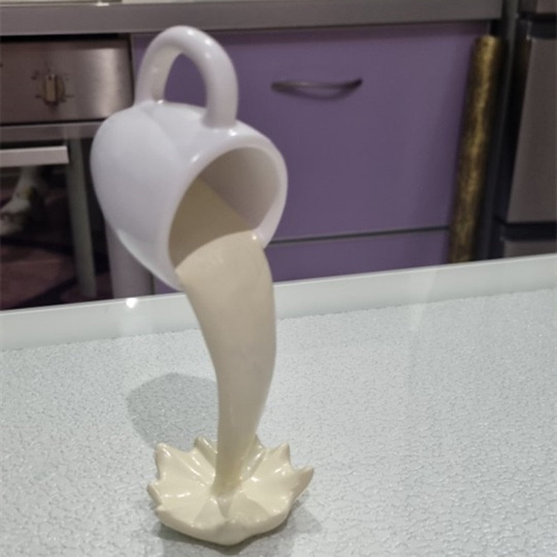 Floating Coffee Cup Art Sculpture Kitchen Essentials
