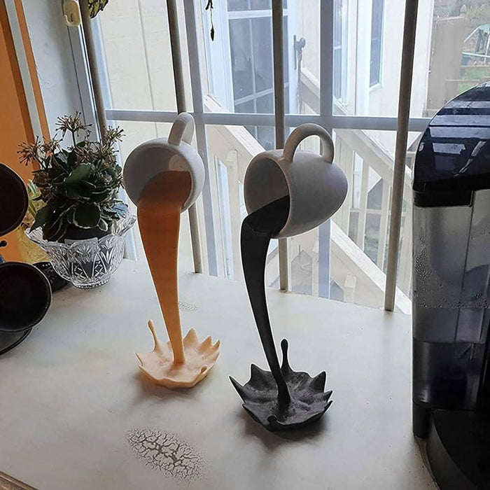 Floating Coffee Cup Art Sculpture Kitchen Essentials