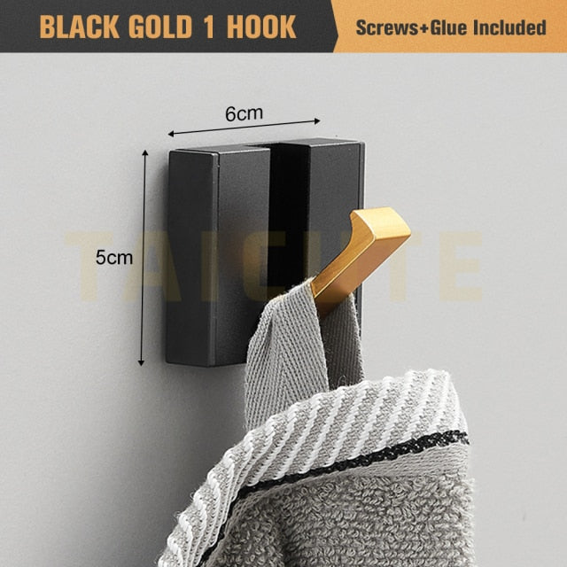 Folding Towel Hanger for Kitchen in Black and Gold Kitchen Essentials