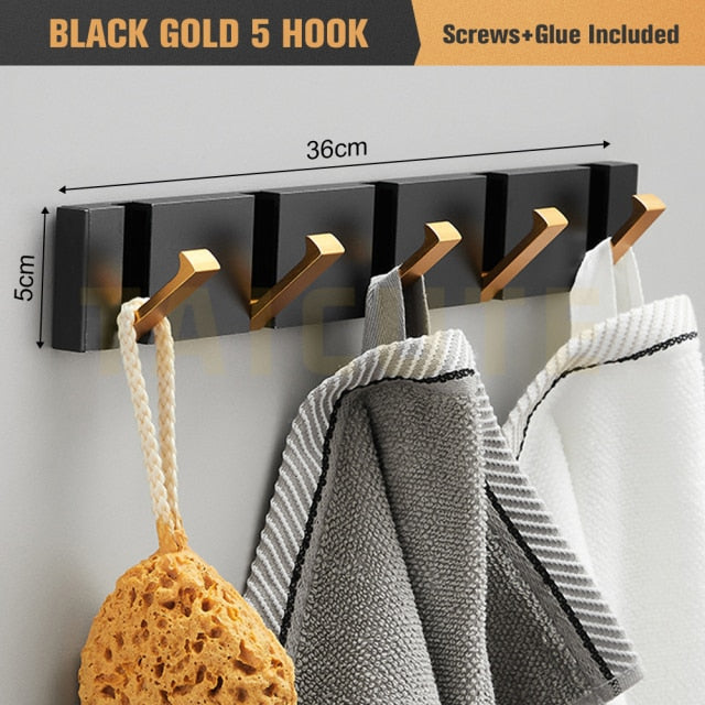 Folding Towel Hanger for Kitchen in Black and Gold Kitchen Essentials