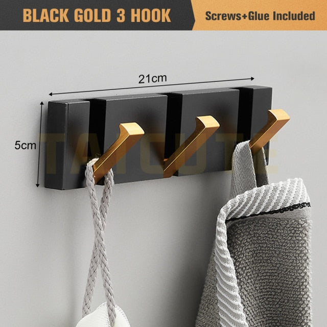 Folding Towel Hanger for Kitchen in Black and Gold Kitchen Essentials