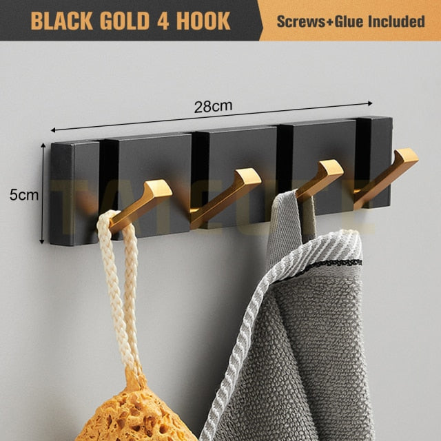 Folding Towel Hanger for Kitchen in Black and Gold Kitchen Essentials