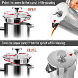 French Press Coffee Maker Stainless Steel Kitchen Essentials