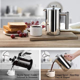 French Press Coffee Maker Stainless Steel Kitchen Essentials