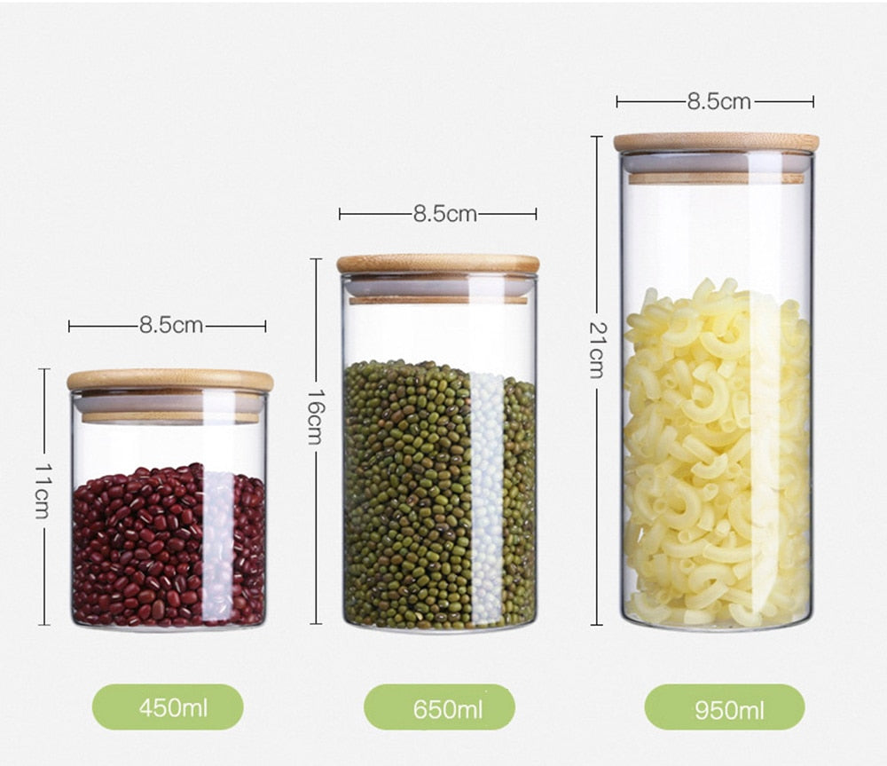 Glass Food Storage Jar With Bamboo Lid eprolo