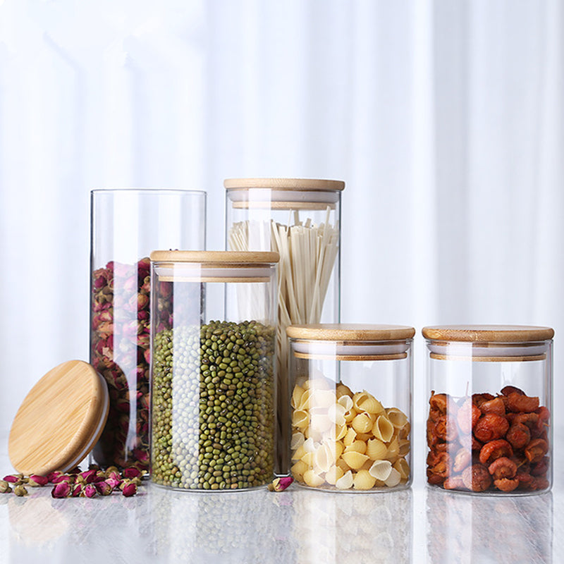 Glass Food Storage Jar With Bamboo Lid eprolo