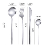 24Pcs 18/10 Stainless Steel Dinnerware Set Kitchen Essentials