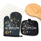 Eid Mubarak Anti-Scalding Oven Gloves & Kitchen Apron Kitchen Essentials