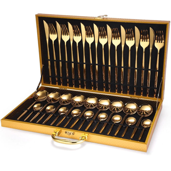 24pcs Luxury Cutlery Sets Kitchen Essentials