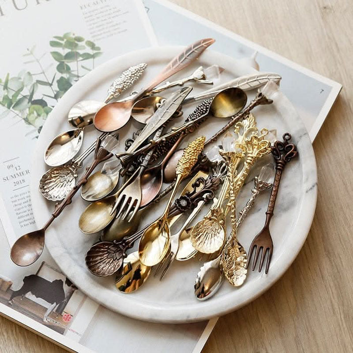 6Pcs/Set Retro, Vintage, Royal Style Carved Cutlery Kitchen Essentials