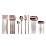 24Pcs 18/10 Stainless Steel Dinnerware Set Kitchen Essentials