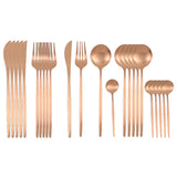 24Pcs 18/10 Stainless Steel Dinnerware Set Kitchen Essentials