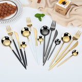 24Pcs 18/10 Stainless Steel Dinnerware Set Kitchen Essentials