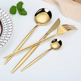 24Pcs 18/10 Stainless Steel Dinnerware Set Kitchen Essentials