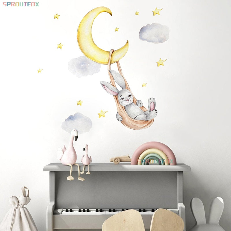 Animal Cartoon Wall Stickers For Kids Rooms Kitchen Essentials