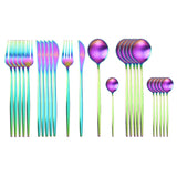 24Pcs 18/10 Stainless Steel Dinnerware Set Kitchen Essentials