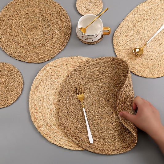 Handmade Weave Non-slip Placemats & Coasters Kitchen Essentials