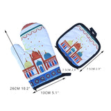 Eid Mubarak Anti-Scalding Oven Gloves & Kitchen Apron Kitchen Essentials