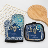 Eid Mubarak Anti-Scalding Oven Gloves & Kitchen Apron Kitchen Essentials