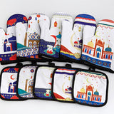Eid Mubarak Anti-Scalding Oven Gloves & Kitchen Apron Kitchen Essentials